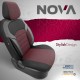 Καλύμματα Αυτοκινήτου Otom "Nova" Universal Ύφασμα Jacquard / Δερματίνη Σετ Εμπρός / Πίσω 11 Τεμαχίων Κόκκινο / Μαύρο ΝΟV-3303