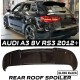 Αεροτομή Οροφής Για Audi A3 8V Sportback 12-20 RS3 Look Μαύρο Γυαλιστερό Από Abs Πλαστικό