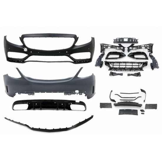 Body Kit Για Mercedes-Benz C-Class W205 14-20 Sedan Amg C63s Facelift Look Με Μάσκα & Μπούκες