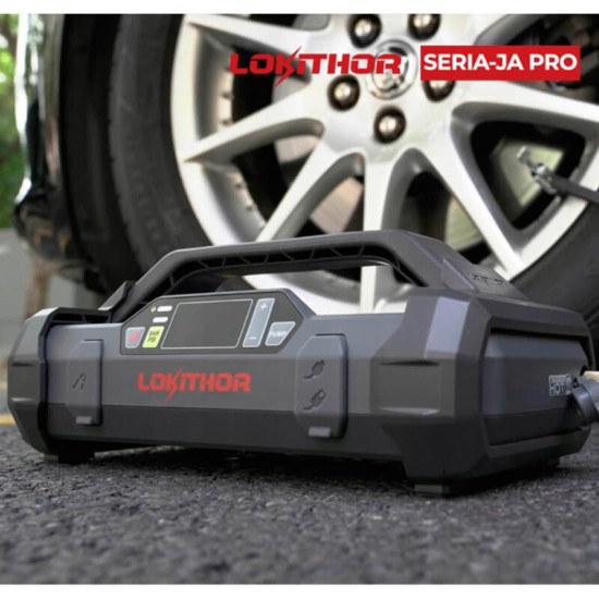 Εκκινητής Μπαταριών Αυτοκινήτου, Powerbank, Κομπρεσσέρ Αέρος 150PSI, Φακός Led 4 Σε1 Lokithor JA302 PRO 12 Volt 3000A