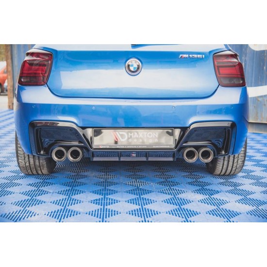 Diffuser Πίσω Προφυλακτήρα Για Bmw 1 F20 11-15 M135i Προφυλακτήρα Γυαλιστερό Μαύρο Με 2 Διπλές Τρύπες Εξάτμισης Αριστερά & Δεξιά Από Abs Πλαστικό Maxton Design 1 Τεμάχιο