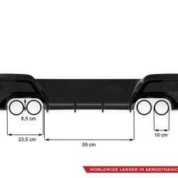 Diffuser Πίσω Προφυλακτήρα Για Bmw 1 F20 11-15 M135i Προφυλακτήρα Γυαλιστερό Μαύρο Με 2 Διπλές Τρύπες Εξάτμισης Αριστερά & Δεξιά Από Abs Πλαστικό Maxton Design 1 Τεμάχιο