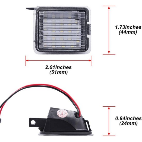 Φως Καθρέπτη Για  Ford Focus 01-18 / Mondeo 07-14 / Kuga 08-12 / Escape 15-16 SMD Led 6000K Λευκά 2 Τεμάχια