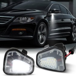 Φως Καθρέπτη Για  VW Scirocco 08-17, Passat B7 10-14, Jetta 11-18, Eos 11-15 SMD Led 6000K Λευκά 2 Τεμάχια