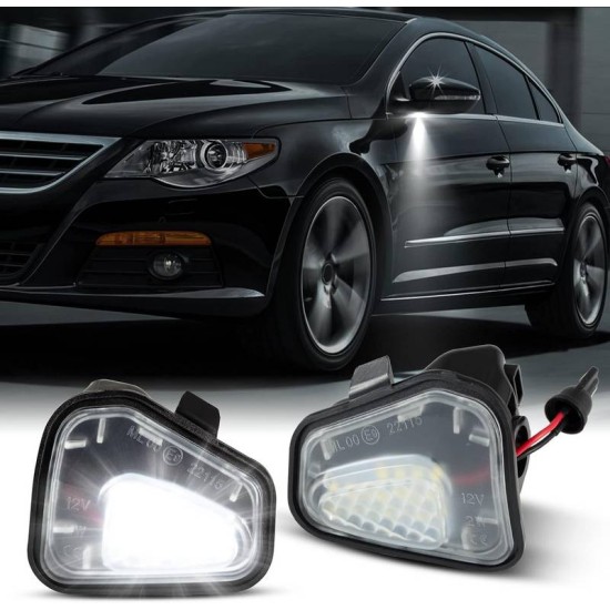 Φως Καθρέπτη Για  VW Scirocco 08-17, Passat B7 10-14, Jetta 11-18, Eos 11-15 SMD Led 6000K Λευκά 2 Τεμάχια