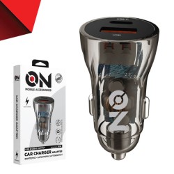 Φορτιστής Αναπτήρα Αυτοκινήτου Με 2 Θύρες Usb & USB-c 12-24V Διάφανος