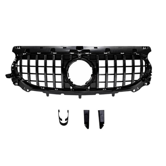 Μάσκα Για Mercedes-Benz GLA H247 Facelift 24+ Panamericana Look Μαύρο/Χρώμιο 1 Τεμάχιο