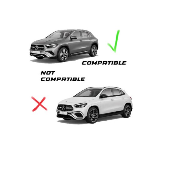 Μάσκα Για Mercedes-Benz GLA H247 Facelift 24+ Panamericana Look Μαύρο/Χρώμιο 1 Τεμάχιο