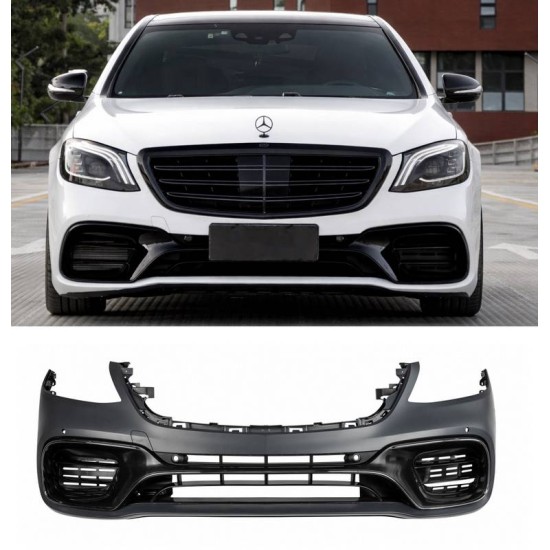 Μπροστινός Προφυλακτήρας Για Mercedes-Benz S-Class W222 Facelift 17-20 Amg S63 Look Black Edition