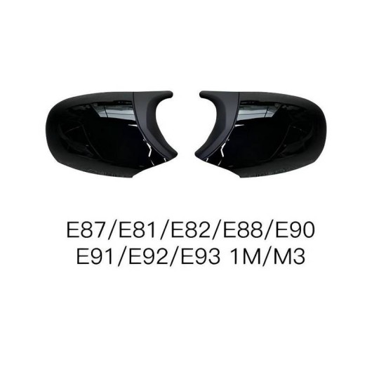 Καπάκια Καθρεφτών Για Bmw 1 E87/E81/E82/E88, 3 E90, E91/ E92, E93 M3/M4 Look Facelift LCI Μοντέλα Μαύρο Γυαλιστερό & Mat 2 Τεμάχια