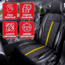 Πλατοκάθισμα Αυτοκινήτου Swiss Drive "Potenza" Ύφασμα Από Δερματίνη Μαύρο/Κίτρινο PTNZYLW 1 Τεμάχιο