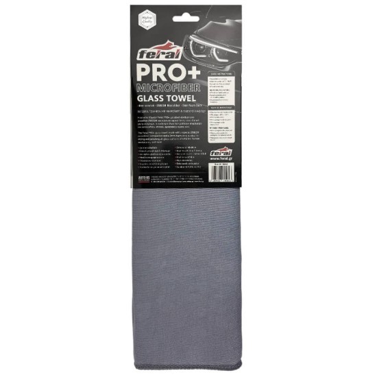 Πετσέτα Ειδική Για Τζάμια Microfiber Feral Pro+ 40x60cm 250gsm Σκούρο Γκρί
