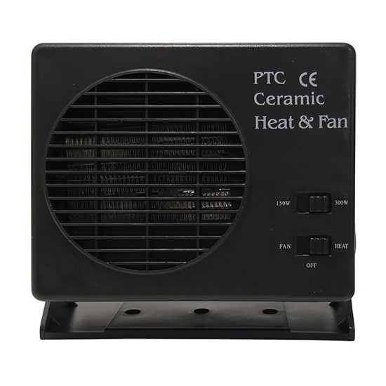 Αερόθερμο Αναπτήρα Αυτοκινήτου Κεραμικό 12 Volt 150-300 Watt Μαύρο