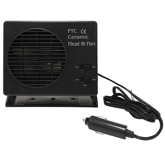 Αερόθερμο Αναπτήρα Αυτοκινήτου Κεραμικό 12 Volt 150-300 Watt Μαύρο
