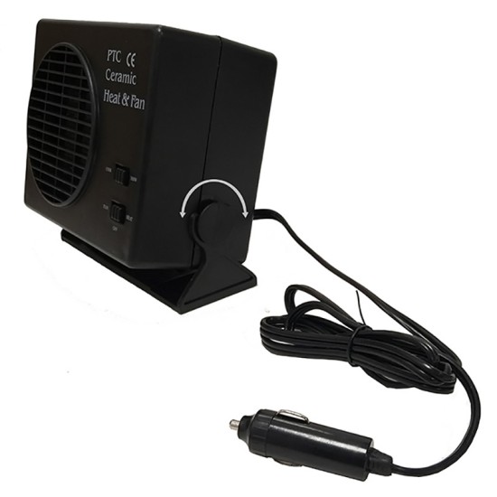 Αερόθερμο Αναπτήρα Αυτοκινήτου Κεραμικό 12 Volt 150-300 Watt Μαύρο