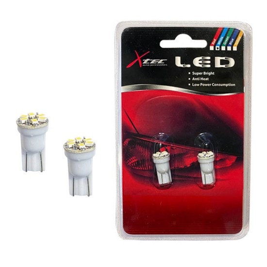 Λάμπες Led T10 6S 12volt White 6000k X-Tec 2 Τεμάχια