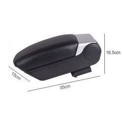 Κεντρική Κονσόλα / Τεμπέλης / Υποβραχιόνιο Αυτοκινήτου Μαύρο-Ασημί Με Usb Universal 22260