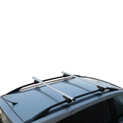 Μπάρες Οροφής Αλουμινίου Universal 135cm Railing System Σετ Με Πόδια Και Κλειδαριά Ασημί 28008 2 Τεμάχια