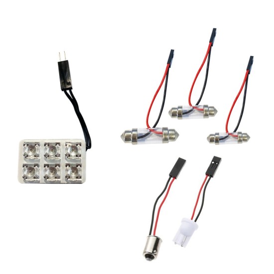 Led Πλαφονιέρας 6 Led 24volt Με 5 Αντάπτορες Μπλε 1 Τεμάχιο