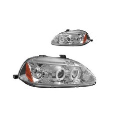 Μπροστινά Φανάρια Set Για Honda Civic 96-00 Angel Eyes & Led Χρωμίου H1/H1 Manual JunYan Μπροστινά Φανάρια Set Για Honda Civic 96-00 Angel Eyes & Led Χρωμίου H1/H1 Manual JunYan