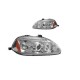 Μπροστινά Φανάρια Set Για Honda Civic 96-00 Angel Eyes & Led Χρωμίου H1/H1 Manual JunYan