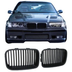 Καρδιές Μάσκας Για Bmw 3 E36 90-96 Μαύρο Ματ Με 12 Γραμμές 2 Τεμάχια Καρδιές Μάσκας Για Bmw 3 E36 90-96 Μαύρο Ματ Με 12 Γραμμές 2 Τεμάχια