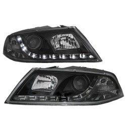 Μπροστινά Φανάρια Set Για Skoda Octavia 1Z 04-08 DRL Μαύρα H7/H1 Sonar