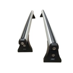 Μπάρες Οροφής Αλουμινίου CRUZ Aluplus 925-434 Σετ Με Πόδια Για Fiat Punto / Grande Punto / Evo 05-12 / 12+ 3D Ασημί 2 Τεμάχια