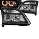 Μπροστινά Φανάρια Set Για Opel Vectra C 02-05 Angel Eyes Μαύρα H7/H7 Depo