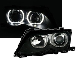 Μπροστινά Φανάρια Set Για Bmw 3 E46 Sedan/Caravan 01-05 Led  Angel Eyes Μαύρα H7/H7 Με Μοτέρ Depo Μπροστινά Φανάρια Set Για Bmw 3 E46 Sedan/Caravan 01-05 Led  Angel Eyes Μαύρα H7/H7 Με Μοτέρ Depo