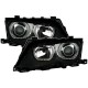 Μπροστινά Φανάρια Set Για Bmw 3 E46 Sedan/Caravan 01-05 Led  Angel Eyes Μαύρα H7/H7 Με Μοτέρ Depo