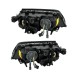Μπροστινά Φανάρια Set Για Bmw 3 E46 Sedan/Caravan 01-05 Led  Angel Eyes Μαύρα H7/H7 Με Μοτέρ Depo