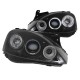 Μπροστινά Φανάρια Set Για Opel Corsa C 00-06 Angel Eyes Μαύρα H1/H1 Sonar