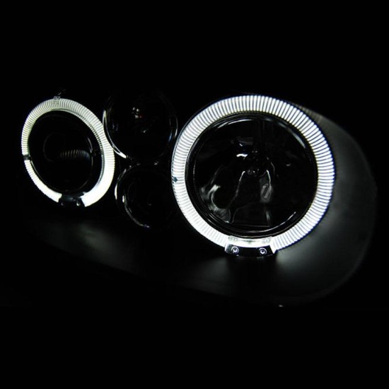 Μπροστινά Φανάρια Set Για Vw Golf IV (4) 97-03 Angel Eyes Μαύρα H1/H1/P21W JunYan