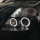 Μπροστινά Φανάρια Set Για Citroen C2 04-10 Angel Eyes & Led Μαύρα H1/H1 Manual JunYan