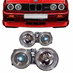 Μπροστινά Φανάρια Set Για Bmw 3 E30 82-94 Angel Eyes Χρωμίου H1/H1 Manual Depo Μπροστινά Φανάρια Set Για Bmw 3 E30 82-94 Angel Eyes Χρωμίου H1/H1 Manual Depo