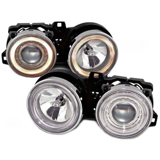 Μπροστινά Φανάρια Set Για Bmw 3 E30 82-94 Angel Eyes Χρωμίου H1/H1 Manual Depo