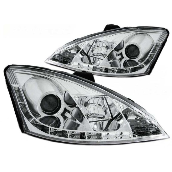 Μπροστινά Φανάρια Set Για Ford Focus 98-01 DRL Χρωμίου H1/H1 Sonar
