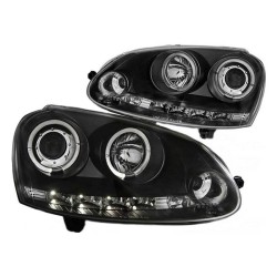 Μπροστινά Φανάρια Set Για Vw Golf V (5) 03-08 Angel Eyes & Led Μαύρα H1/H1 Manual Sonar Μπροστινά Φανάρια Set Για Vw Golf V (5) 03-08 Angel Eyes & Led Μαύρα H1/H1 Manual Sonar