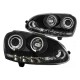 Μπροστινά Φανάρια Set Για Vw Golf V (5) 03-08 Angel Eyes & Led Μαύρα H1/H1 Manual Sonar