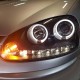 Μπροστινά Φανάρια Set Για Vw Golf V (5) 03-08 Angel Eyes & Led Μαύρα H1/H1 Manual Sonar