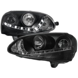 Μπροστινά Φανάρια Set Για Vw Golf V (5) 03-08 DRL V-Look Μαύρα H7/H7 Με Μοτέρ Sonar Μπροστινά Φανάρια Set Για Vw Golf V (5) 03-08 DRL V-Look Μαύρα H7/H7 Με Μοτέρ Sonar
