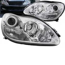 Μπροστινά Φανάρια Set Για Mercedes-Benz S-Class W220 98-05 Χρωμίου H7/H7/H7 Με Μοτέρ Depo Μπροστινά Φανάρια Set Για Mercedes-Benz S-Class W220 98-05 Χρωμίου H7/H7/H7 Με Μοτέρ Depo