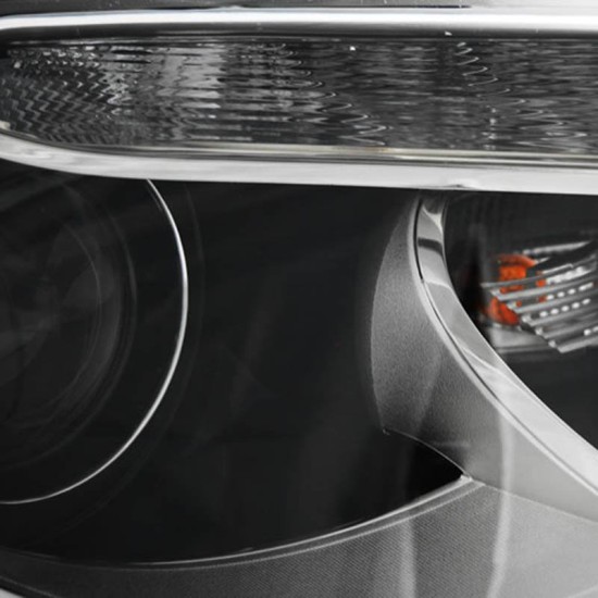 Μπροστινά Φανάρια Set Για Audi A3 8P 08-12 TRU DRL Oem look Μαύρα H7 Με Μοτέρ Depo