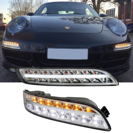 DRL Set Για Porsche Carrera 911 997 04-08 Με Led Φλας 2 Τεμάχια