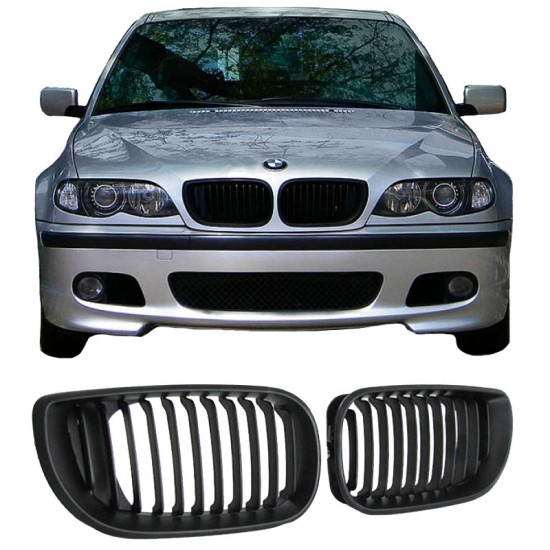 Καρδιές Μάσκας Για Bmw 3 E46 02-05 Sedan/Touring Μαύρο Ματ 2 Τεμάχια