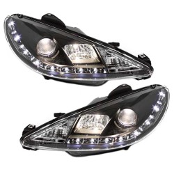 Μπροστινά Φανάρια Set Για Peugeot 206 98-03 DRL Μαύρα H1/H1 Sonar Μπροστινά Φανάρια Set Για Peugeot 206 98-03 DRL Μαύρα H1/H1 Sonar