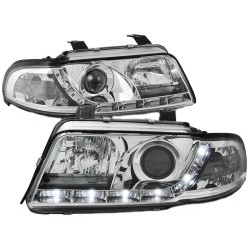 Μπροστινά Φανάρια Set Για Audi A4 B5 94-98 DRL Χρωμίου H1/H1 Sonar Μπροστινά Φανάρια Set Για Audi A4 B5 94-98 DRL Χρωμίου H1/H1 Sonar