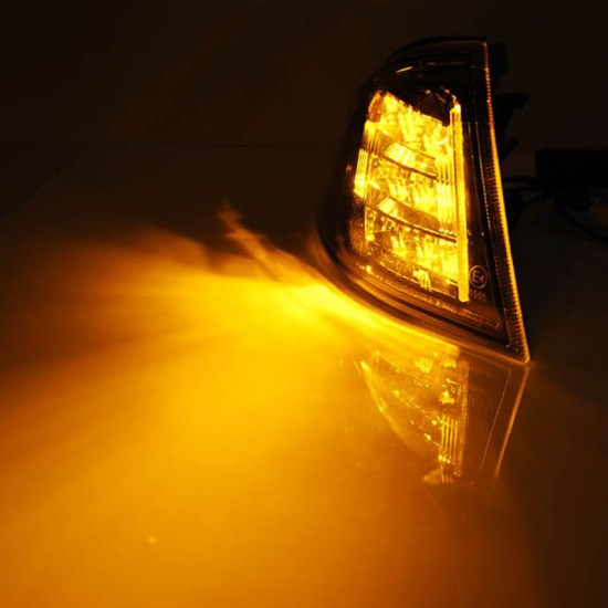Μπροστινά Φλας Για Bmw 3 E46 99-01 Sedan/Touring Μαύρα/Clear Led 2 Τεμάχια Eagle Eyes