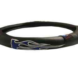 Κάλυμμα Τιμονιού Αυτοκινήτου Δερματίνη Flame Μπλε Medium 38cm Κάλυμμα Τιμονιού Αυτοκινήτου Δερματίνη Flame Μπλε Medium 38cm